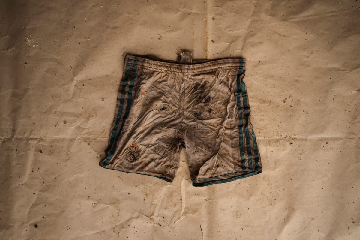 A white pair of shorts.